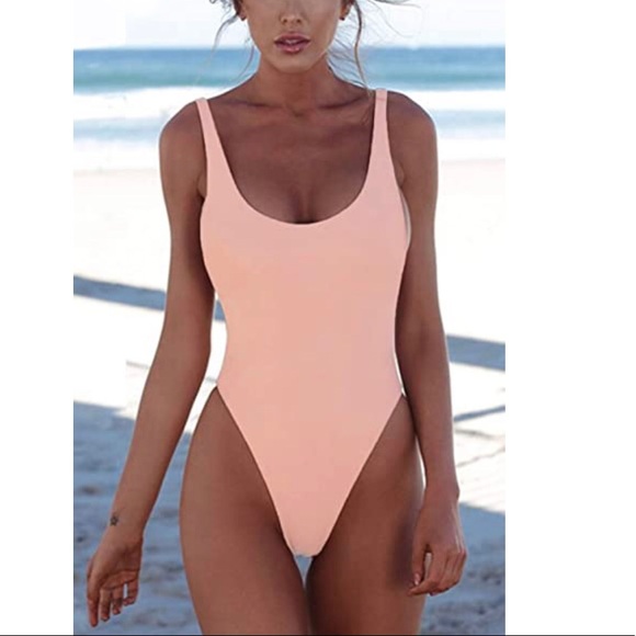 PrettyGarden Other - Sexy U Neck Backless One Piece Swimsuit Pink Sz S
